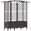 vidaXL Magasított Ágy Trellis-szel és Tetővel Barna 163 x 40 x 144 cm