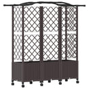 vidaXL Magasított Ágy Trellis-szel és Tetővel Barna 163 x 40 x 144 cm