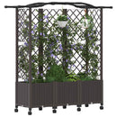 vidaXL Magasított Ágy Trellis-szel és Tetővel Barna 163 x 40 x 144 cm