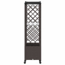 vidaXL Magasított Ágy Trellis-szel és Tetővel Barna 163 x 40 x 144 cm