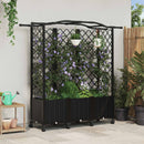 vidaXL Magasított Ágy Trellis-szel és Tetővel Fekete 163 x 40 x 144 cm