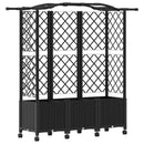 vidaXL Magasított Ágy Trellis-szel és Tetővel Fekete 163 x 40 x 144 cm