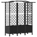 vidaXL Magasított Ágy Trellis-szel és Tetővel Fekete 163 x 40 x 144 cm