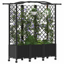 vidaXL Magasított Ágy Trellis-szel és Tetővel Fekete 163 x 40 x 144 cm