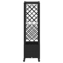 vidaXL Magasított Ágy Trellis-szel és Tetővel Fekete 163 x 40 x 144 cm