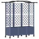 vidaXL Magasított Ágy Trellis-szel és Tetővel Szürke 163 x 40 x 144 cm