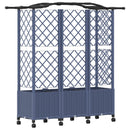 vidaXL Magasított Ágy Trellis-szel és Tetővel Szürke 163 x 40 x 144 cm