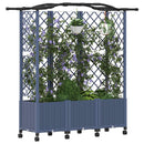 vidaXL Magasított Ágy Trellis-szel és Tetővel Szürke 163 x 40 x 144 cm