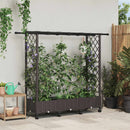 vidaXL Magasított Ágy Trellis-szel és Tetővel Barna 164 x 40 x 127 cm
