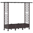 vidaXL Magasított Ágy Trellis-szel és Tetővel Barna 164 x 40 x 127 cm