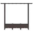 vidaXL Magasított Ágy Trellis-szel és Tetővel Barna 164 x 40 x 127 cm