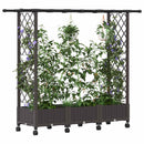 vidaXL Magasított Ágy Trellis-szel és Tetővel Barna 164 x 40 x 127 cm