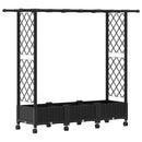 vidaXL Magasított Ágy Trellis-szel és Tetővel Fekete 164 x 40 x 127 cm
