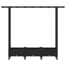 vidaXL Magasított Ágy Trellis-szel és Tetővel Fekete 164 x 40 x 127 cm