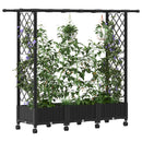 vidaXL Magasított Ágy Trellis-szel és Tetővel Fekete 164 x 40 x 127 cm