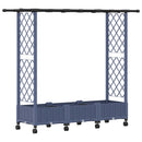 vidaXL Magasított Ágy Trellis-szel és Tetővel Szürke 164 x 40 x 127 cm