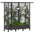vidaXL Magasított Ágy Trellis-szel és Tetővel Barna 164 x 40 x 127 cm