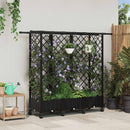 vidaXL Magasított Ágy Trellis-szel és Tetővel Fekete 164 x 40 x 127 cm