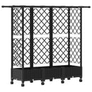 vidaXL Magasított Ágy Trellis-szel és Tetővel Fekete 164 x 40 x 127 cm