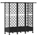 vidaXL Magasított Ágy Trellis-szel és Tetővel Fekete 164 x 40 x 127 cm