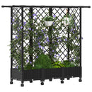 vidaXL Magasított Ágy Trellis-szel és Tetővel Fekete 164 x 40 x 127 cm
