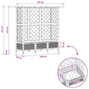 vidaXL Magasított Ágy Trellis-szel és Tetővel Fekete 164 x 40 x 127 cm