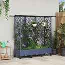 vidaXL Magasított Ágy Trellis-szel és Tetővel Szürke 164 x 40 x 127 cm