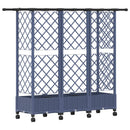 vidaXL Magasított Ágy Trellis-szel és Tetővel Szürke 164 x 40 x 127 cm