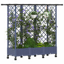 vidaXL Magasított Ágy Trellis-szel és Tetővel Szürke 164 x 40 x 127 cm