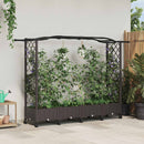 vidaXL Magasított Ágy Trellis-szel és Tetővel Barna 207 x 40 x 129 cm