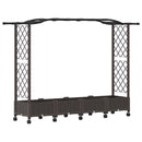 vidaXL Magasított Ágy Trellis-szel és Tetővel Barna 207 x 40 x 129 cm