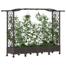 vidaXL Magasított Ágy Trellis-szel és Tetővel Barna 207 x 40 x 129 cm