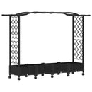 vidaXL Magasított Ágy Trellis-szel és Tetővel Fekete 207 x 40 x 129 cm