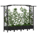 vidaXL Magasított Ágy Trellis-szel és Tetővel Fekete 207 x 40 x 129 cm