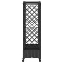 vidaXL Magasított Ágy Trellis-szel és Tetővel Fekete 207 x 40 x 129 cm
