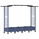 vidaXL Magasított Ágy Trellis-szel és Tetővel Szürke 207 x 40 x 129 cm