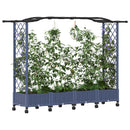 vidaXL Magasított Ágy Trellis-szel és Tetővel Szürke 207 x 40 x 129 cm