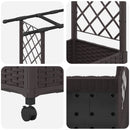 vidaXL Magasított Ágy Trellis-szel és Tetővel Barna 203 x 40 x 127 cm