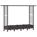 vidaXL Magasított Ágy Trellis-szel és Tetővel Barna 203 x 40 x 127 cm