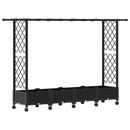 vidaXL Magasított Ágy Trellis-szel és Tetővel Fekete 203 x 40 x 127 cm