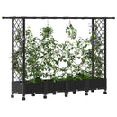 vidaXL Magasított Ágy Trellis-szel és Tetővel Fekete 203 x 40 x 127 cm