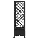 vidaXL Magasított Ágy Trellis-szel és Tetővel Fekete 203 x 40 x 127 cm