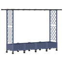 vidaXL Magasított Ágy Trellis-szel és Tetővel Szürke 203 x 40 x 127 cm