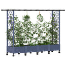 vidaXL Magasított Ágy Trellis-szel és Tetővel Szürke 203 x 40 x 127 cm