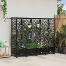 vidaXL Magasított Ágy Trellis-szel és Tetővel Fekete PP
