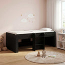 vidaXL Gyerekek Magas Ágykeret 2 pcs Fekete Tölgy 98.5 x 200 cm
