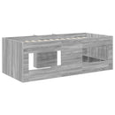 vidaXL Gyerekek Magas Ágykeret 2 pcs Szürke Sonoma 90 x 190 cm