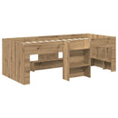 vidaXL Gyerekek Magas Ágykeret 2 pcs Kézműves Tölgy 90 x 190 cm