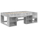 vidaXL Gyerekágy keret tárolóval Betonszürke 80 x 200 cm Szerelt Fa