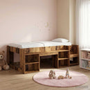 vidaXL Gyerekágy keret tárolóval Antik Fa 80 x 200 cm Szerelt Fa